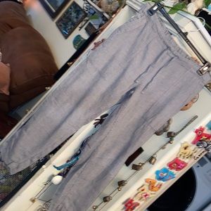 Grey and white pinstriped Prana Cotton Pants! XL